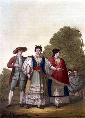 Peruvian Men and Women in Traditional Costume by Romanticism