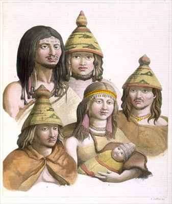 Details of headdresses in North West America by Romanticism