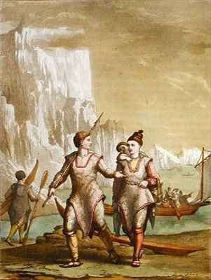 Greenland men and women returning from fishing by Romanticism