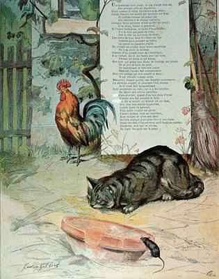The Young Cockerel the Cat and the Young Mouse by Romanticism