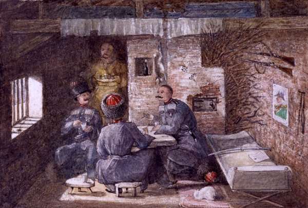 Cossak Hut Interior in Russia, 12 Miles West of Kertch, 1855 by Romanticism