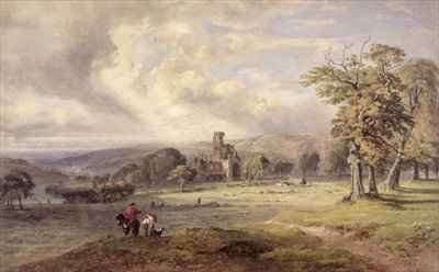 View of Kirkstall Abbey Leeds by Romanticism