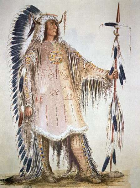 Mato-Tope, second chief of the Mandan people in 1833 by Romanticism