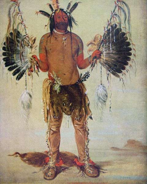 'Old Bear' medicine man of the Mandan Tribe, from a painting of 1832 by Romanticism