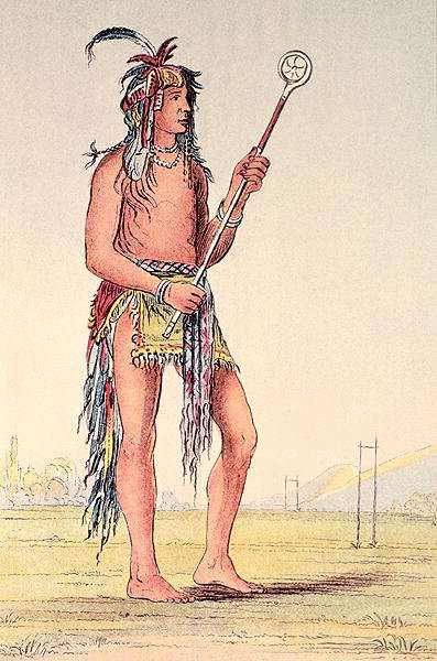 Sioux ball player Ah-No-Je-Nange, 'He who stands on both sides' by Romanticism