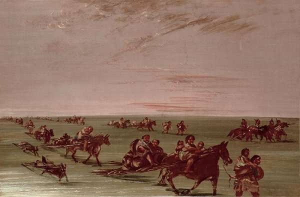 Red Indians using the Travois by Romanticism