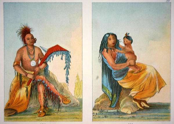 Head Chief Clermont and his wife and child, 1841 by Romanticism