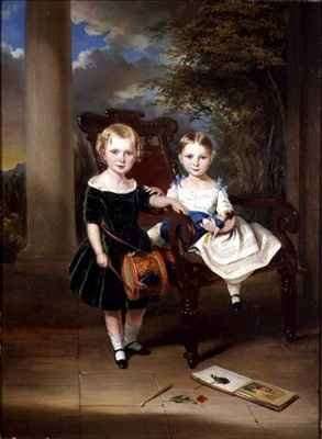 Portrait of two children called Herbert and Rose by Romanticism