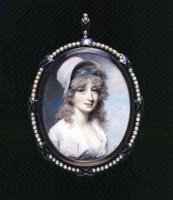 Portrait miniature of Mrs Lindsay by Romanticism