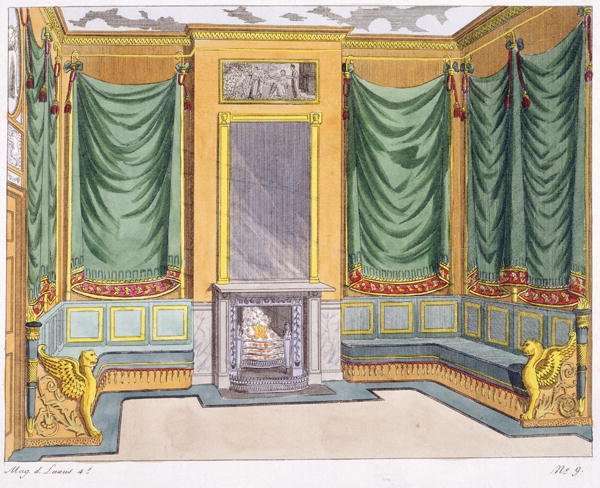 Room Design, George Smith, from Magazin des Luxus, Paris and Leipzig Vol IV, 19th century by Romanticism