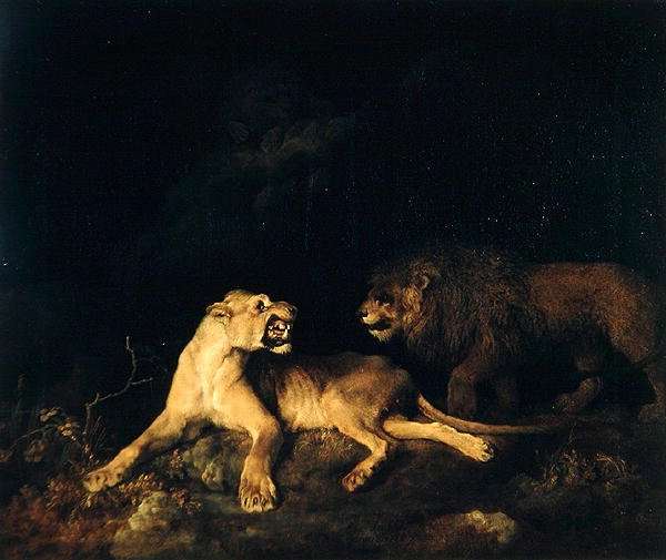 Lion and Lioness by Romanticism
