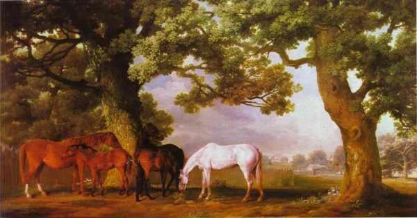 Mares and Foals Beneath Large Oak Trees, c.1764-68 by Romanticism