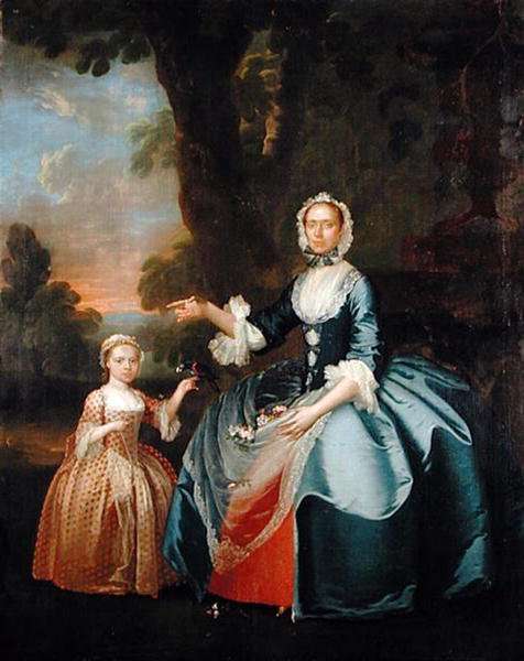 Portrait of Mrs Dawson of Retford and her Daughter, c.1749 by Romanticism
