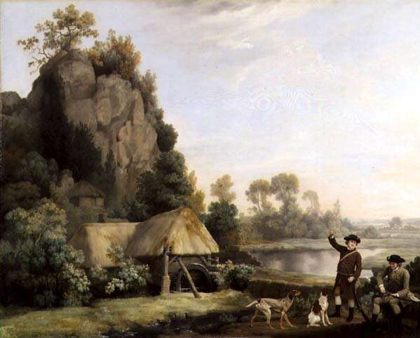 Two Gentlemen Going a Shooting, with a View of Creswell Crags, Taken on the Spot by Romanticism
