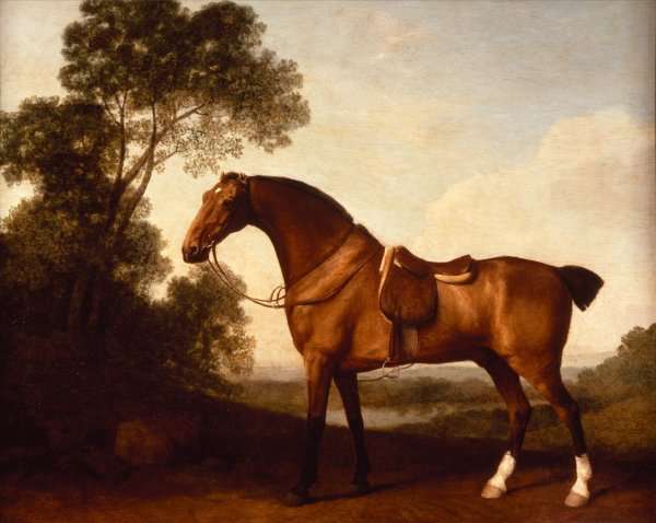 A Saddled Bay Hunter in a Landscape with a Lake Beyond, 1786 by Romanticism