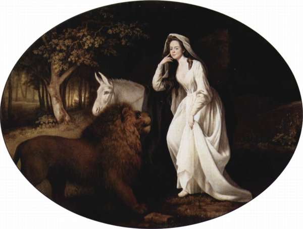 Una and the Lion Isabella Saltonstall as Una in Spensers Faerie Queene, 1782 by Romanticism