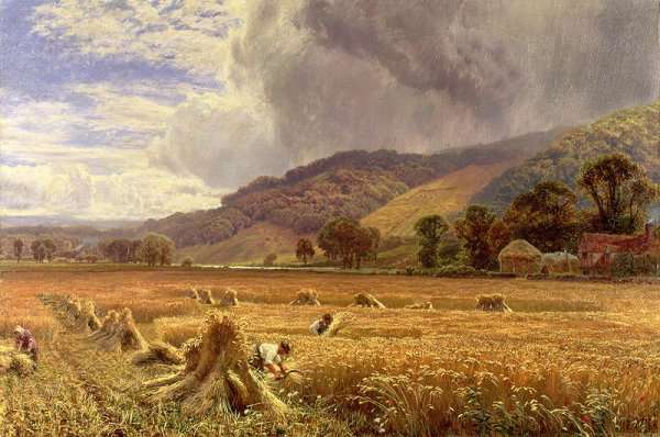 Landscape: Harvesting in the Thames Valley by Romanticism