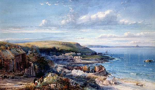 A Mounts Bay Fishing Village (Mousehole) 1860 by Romanticism