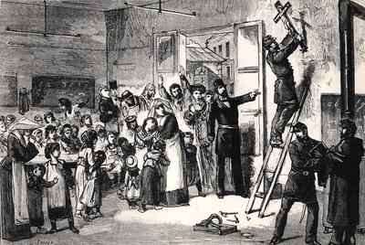 The Removal of crucifixes from schools in Paris by Romanticism
