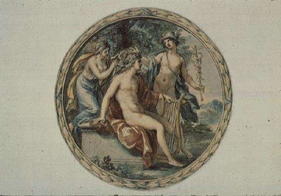 Apollo with his Lyre, Mercury and a Muse by Romanticism