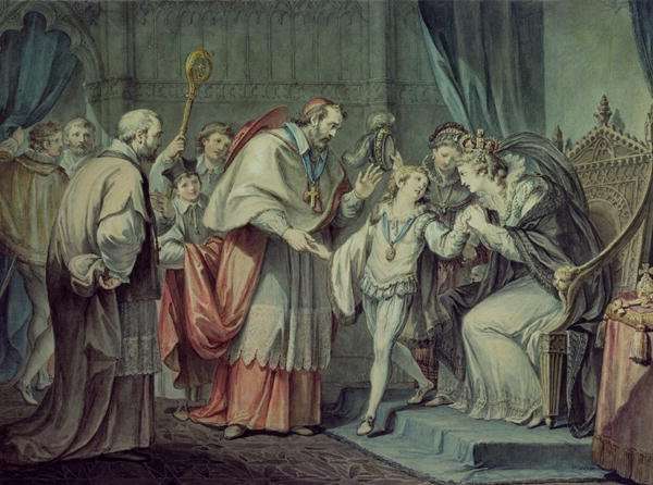 Richard, Duke of York, taking leave of his Mother, Elizabeth Woodville, in the Sanctuary, Westminster by Romanticism