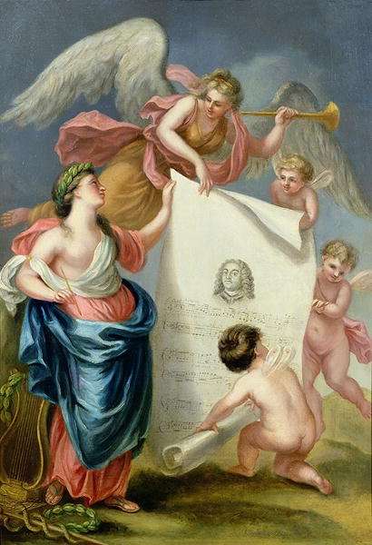 Allegorical study for a memorial print of Handel by Romanticism