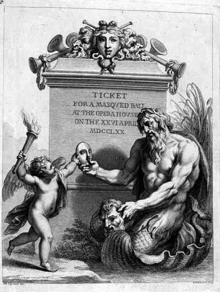 Ticket for a Masked Ball at the Opera House on the 26th April, 1770 by Romanticism