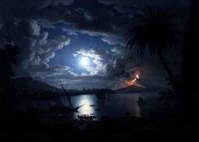 Mount Vesuvius by Moonlight the Eruption of 1787 by Romanticism