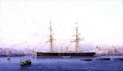 An Iron Clad in Valletta Harbour by Romanticism