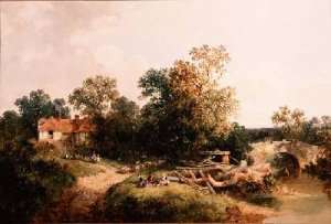 Children by a Stream by Romanticism