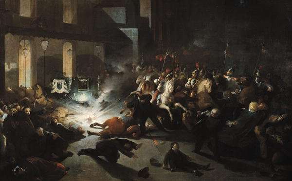 The Attempted Assassination of Emperor Napoleon III (1808-73) by Felice Orsini 1819-59 on the 14th January 1858, 1862 by Romanticism