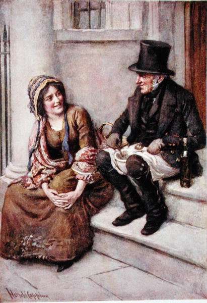 Trotty Veck and his Daughter Meg by Romanticism