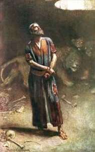 Daniel in the Lions den by Romanticism