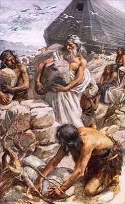Noah building his altar by Romanticism
