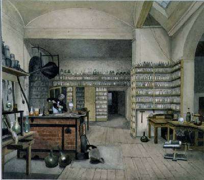 Michael Faraday 1791-1867 in his Basement Laboratory 1852 by Romanticism