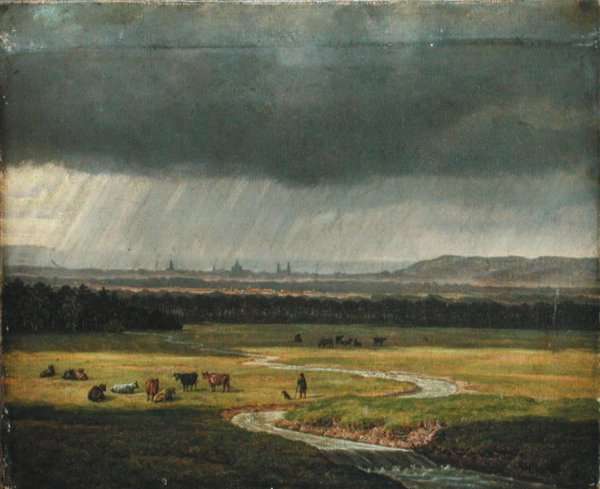 Landscape with Dresden in the Distance, 1830 by Romanticism