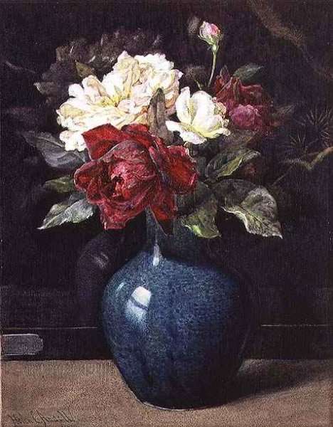 Roses in a Vase by Romanticism