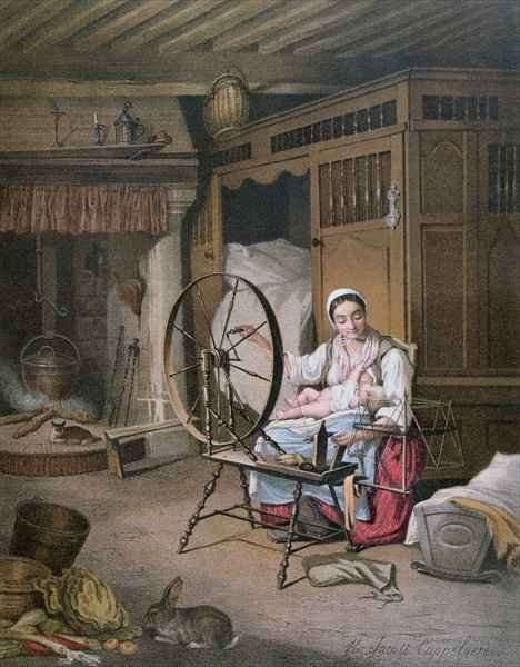 Interior of a Breton home by Romanticism