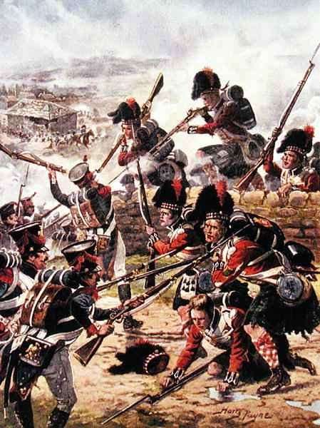 The Attack of the Black Watch, illustration from Glorious Battles of English History by Major C.H. Wylly, 1920s by Romanticism