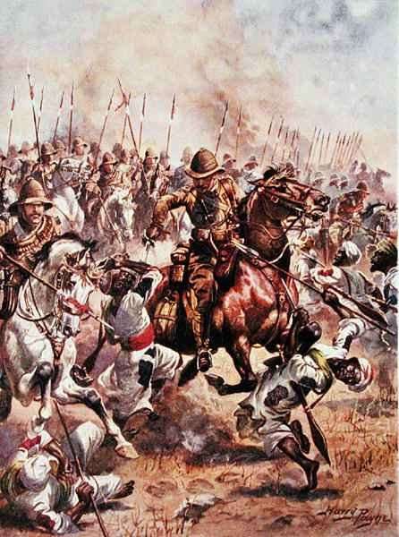 Charge of the Twenty-First Lancers, illustration from Glorious Battles of English History by Major C.H. Wylly, 1920s by Romanticism