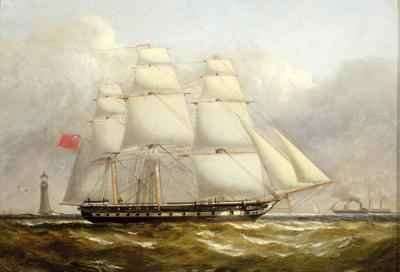 A Frigate off the Eddystone Lighthouse by Romanticism