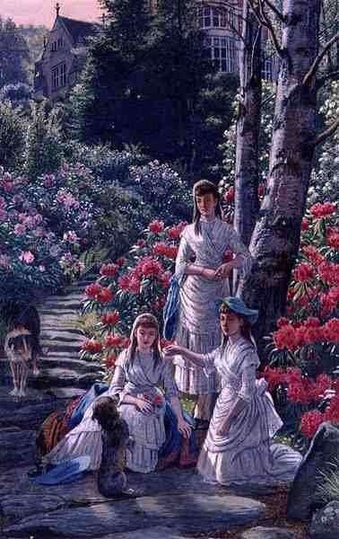 The Princesses Louise Victoria and Maude Visiting Cragside in 1884 by Romanticism
