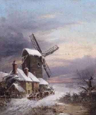 A windmill in winter, 1876 by Romanticism