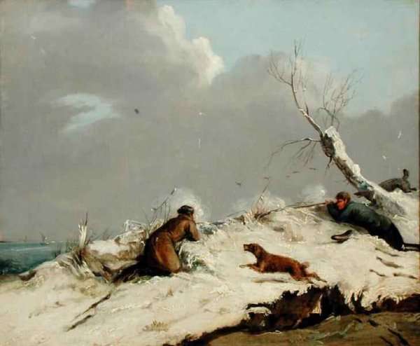 Duck Shooting in Winter by Romanticism