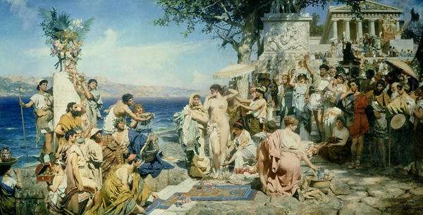 Phryne at the Festival of Poseidon in Eleusin by Romanticism