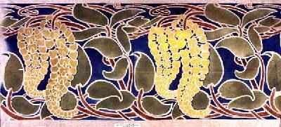 Stencilled textile sample 1896 by Romanticism