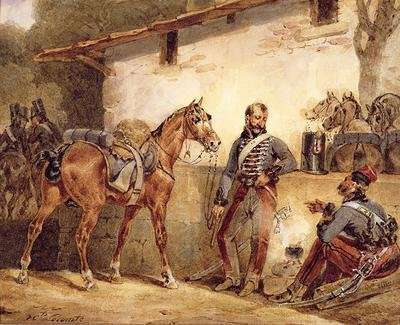 French Soldiers Resting by Romanticism