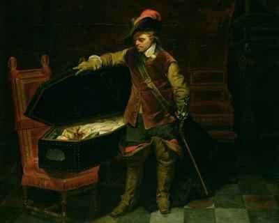 Oliver Cromwell 1599-1658 with the Coffin of Charles I 1600-49 by Romanticism