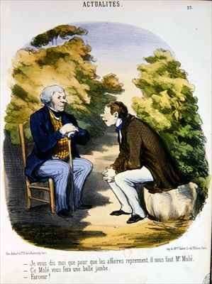 Two men discussing politics and the usefulness of the Comte de Mole by Romanticism