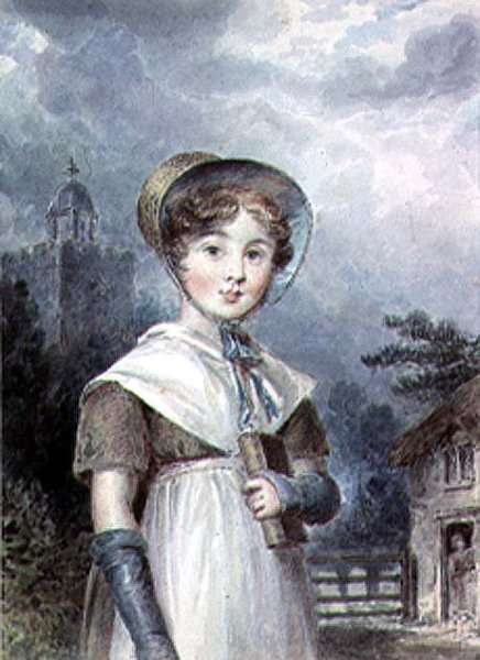 Little Girl in a Quaker Costume, holding a Bible by Romanticism